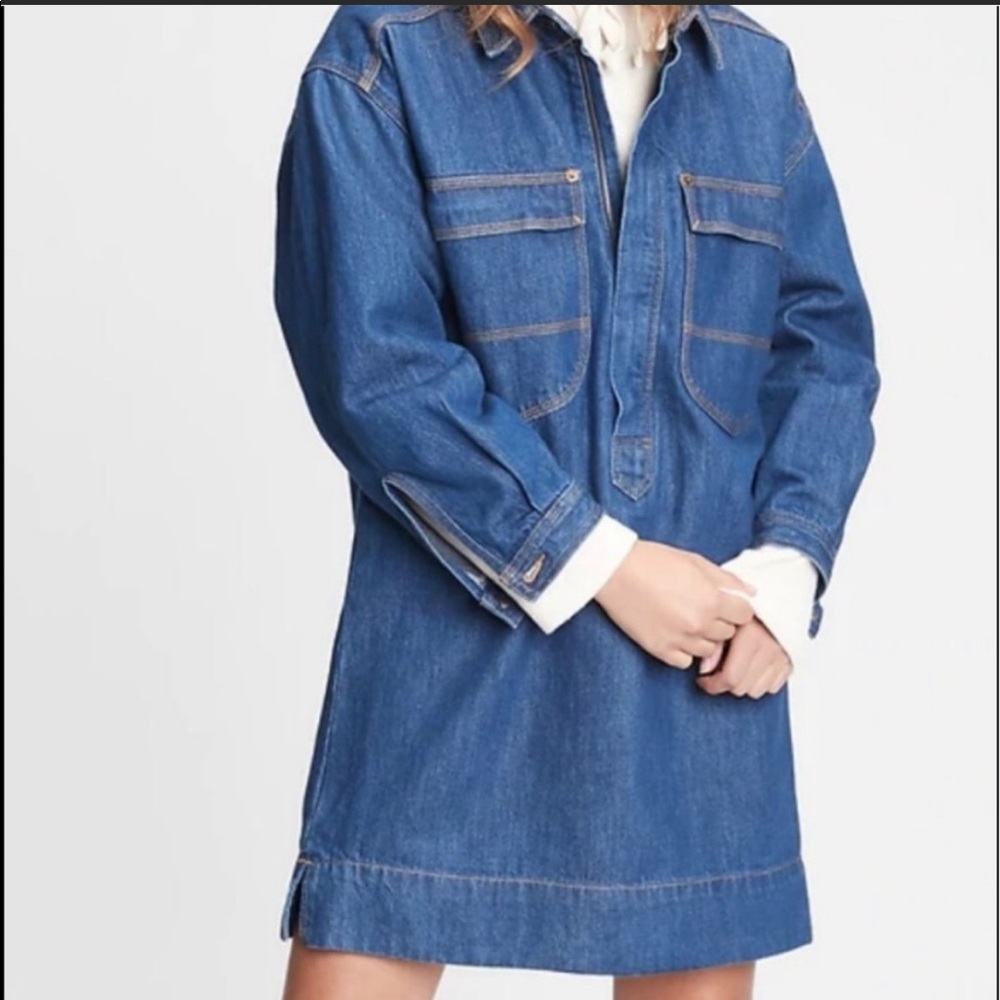 Gap WorkForce Collection Utility Denim Shirt Dress - XS